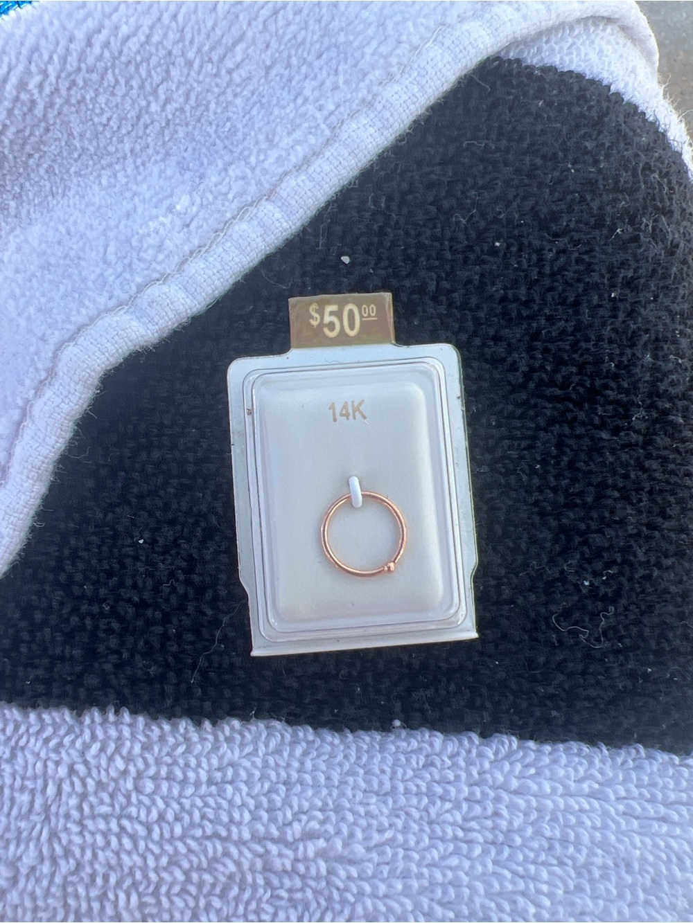 NWT 14K Rose Gold Nose Ring Hoop - 14K